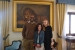 Wesley Butler and Karla Iacampo stand with Maddie, CA Intern