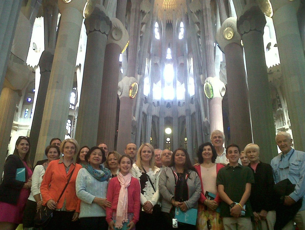 Photo of the Patrons in Gaudi's Sagrada Familia. Photo by John Hale. 